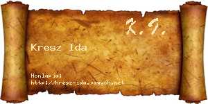 Kresz Ida névjegykártya