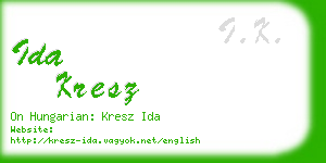 ida kresz business card